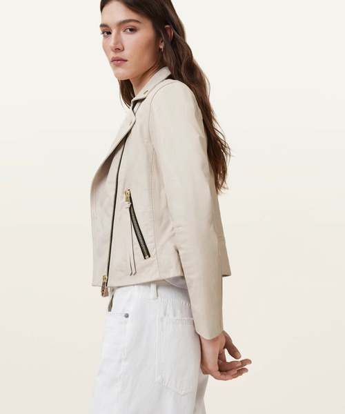 ALLSAINTS(オールセインツ)の「ALLSAINTS DALBY BIKER(ライダースジャケット・レディース・アイボリー・8/6)」の4枚目の写真