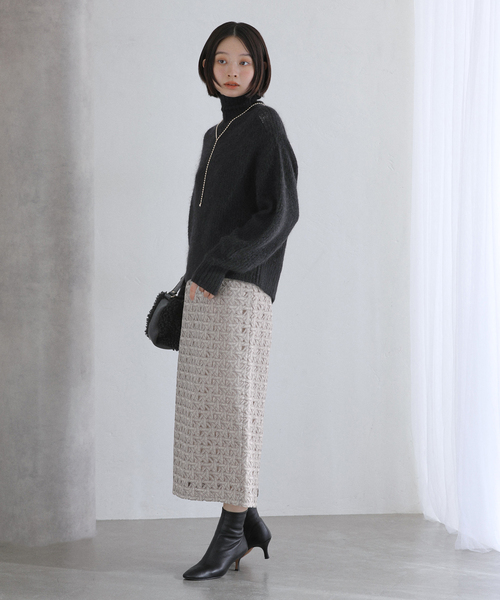 La TOTALITE（ラトータリテ）の「モヘア混タートルプルオーバー（ニット/セーター・レディース・ブラック/ピンク/レッド・FREE）」の7枚目の写真