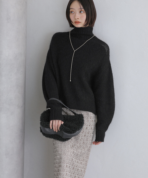 La TOTALITE（ラトータリテ）の「モヘア混タートルプルオーバー（ニット/セーター・レディース・ブラック/ピンク/レッド・FREE）」の8枚目の写真