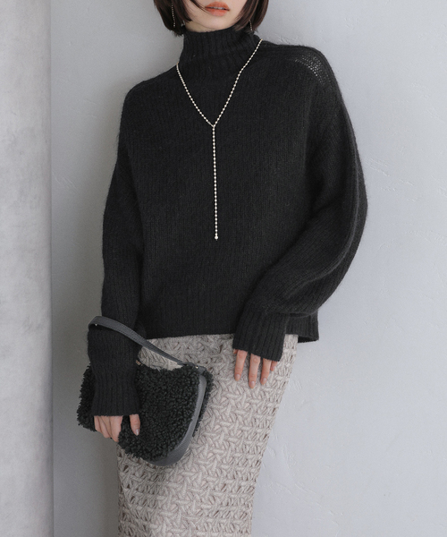 La TOTALITE（ラトータリテ）の「モヘア混タートルプルオーバー（ニット/セーター・レディース・ブラック/ピンク/レッド・FREE）」の10枚目の写真