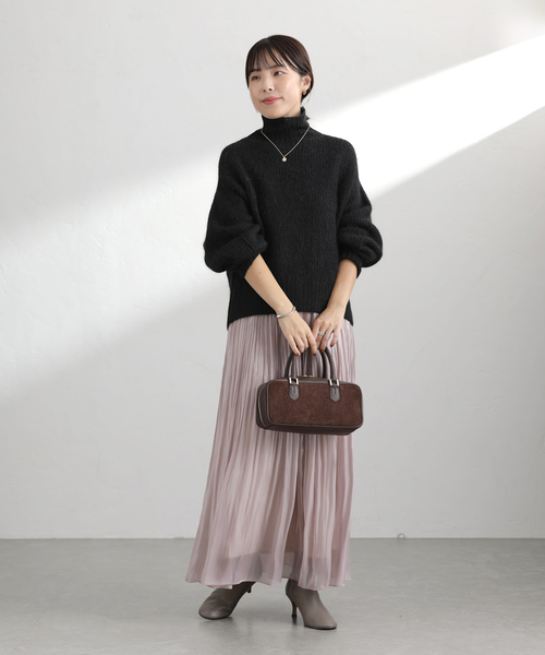 La TOTALITE（ラトータリテ）の「モヘア混タートルプルオーバー（ニット/セーター・レディース・ブラック/ピンク/レッド・FREE）」の13枚目の写真