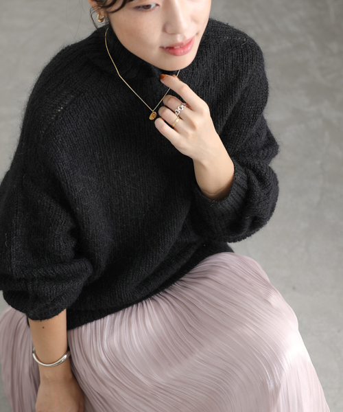 La TOTALITE（ラトータリテ）の「モヘア混タートルプルオーバー（ニット/セーター・レディース・ブラック/ピンク/レッド・FREE）」の19枚目の写真