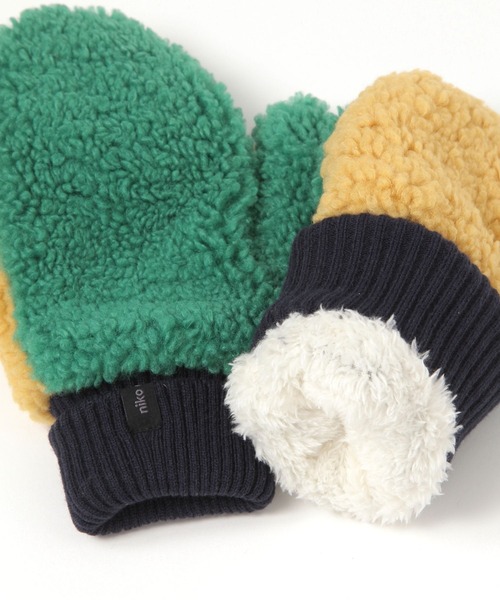 セール】オリジナルフェイクファーボアストラップ付きミトン（手袋