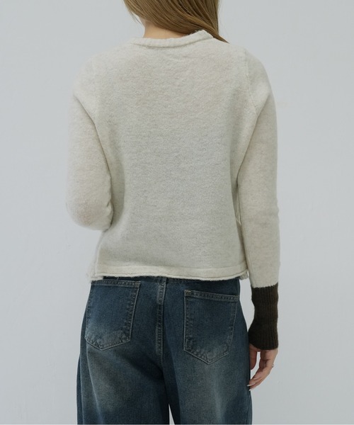 セール】バイカラー ニット カーディガン（カーディガン/ボレロ