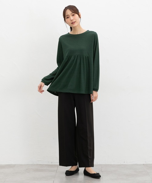 Honeys(ハニーズ)の「切替ギャザートップス(Tシャツ/カットソー・レディース・ネイビー/グリーン/レッド系/杢グレー・L/LL/M)」の13枚目の写真