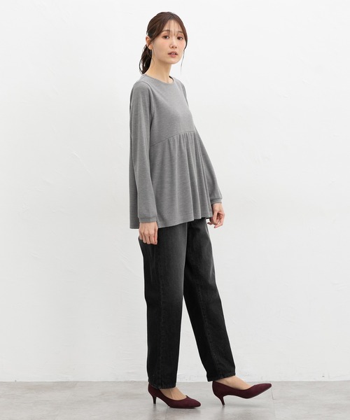 Honeys(ハニーズ)の「切替ギャザートップス(Tシャツ/カットソー・レディース・ネイビー/グリーン/レッド系/杢グレー・L/LL/M)」の16枚目の写真