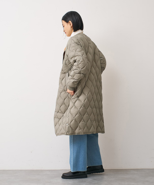 TAION(タイオン)の「【TAION】 オーバーサイズ ダウン ロングジャケット(ダウンジャケット/コート・レディース・ブラック/モスグリーン・S)」の3枚目の写真