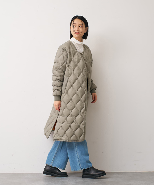 TAION(タイオン)の「【TAION】 オーバーサイズ ダウン ロングジャケット(ダウンジャケット/コート・レディース・ブラック/モスグリーン・S)」の6枚目の写真