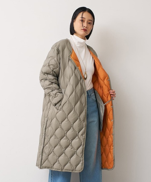 TAION(タイオン)の「【TAION】 オーバーサイズ ダウン ロングジャケット(ダウンジャケット/コート・レディース・ブラック/モスグリーン・S)」の22枚目の写真