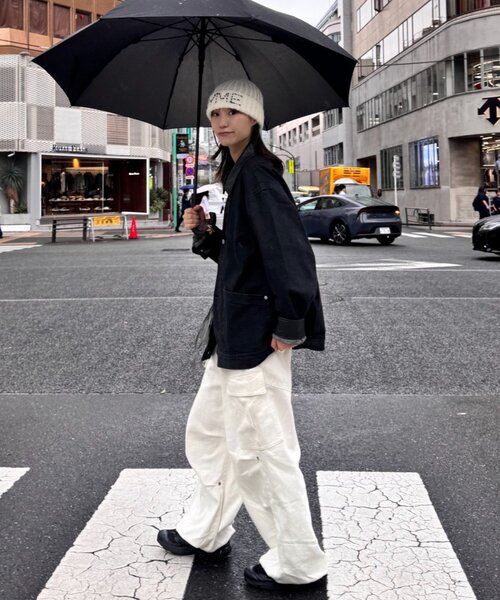 CIAOPANIC TYPY（チャオパニックティピー）の「【UNISEX】刺繍ロゴニットキャップ（ニットキャップ/ビーニー・レディース・グレー/ブルー/ホワイト/ブラウン・ONE SIZE）」の5枚目の写真