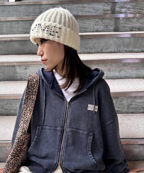 CIAOPANIC TYPY（チャオパニックティピー）の「【UNISEX】刺繍ロゴニットキャップ（ニットキャップ/ビーニー・レディース・グレー/ブルー/ホワイト/ブラウン・ONE SIZE）」の11枚目の写真