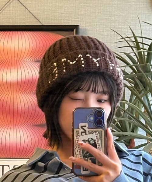 CIAOPANIC TYPY（チャオパニックティピー）の「【UNISEX】刺繍ロゴニットキャップ（ニットキャップ/ビーニー・レディース・グレー/ブルー/ホワイト/ブラウン・ONE SIZE）」の17枚目の写真