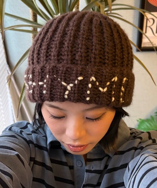 CIAOPANIC TYPY（チャオパニックティピー）の「【UNISEX】刺繍ロゴニットキャップ（ニットキャップ/ビーニー・レディース・グレー/ブルー/ホワイト/ブラウン・ONE SIZE）」の19枚目の写真