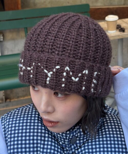 CIAOPANIC TYPY（チャオパニックティピー）の「【UNISEX】刺繍ロゴニットキャップ（ニットキャップ/ビーニー・レディース・グレー/ブルー/ホワイト/ブラウン・ONE SIZE）」の20枚目の写真