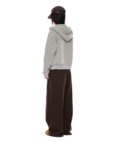 AAKAM（アーカム）の「Bokashi Knit Zip-Up Hoodie (Gray)（パーカー・レディース・その他・1/2）」の4枚目の写真