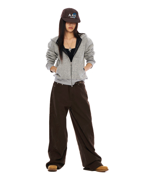 AAKAM（アーカム）の「Bokashi Knit Zip-Up Hoodie (Gray)（パーカー・レディース・その他・1/2）」の10枚目の写真