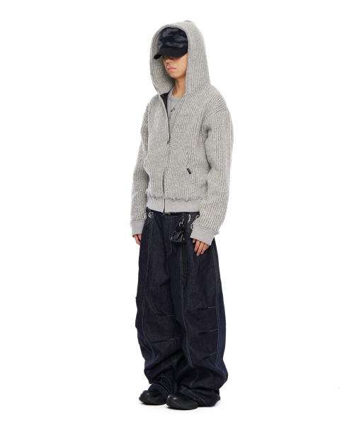 AAKAM（アーカム）の「Bokashi Knit Zip-Up Hoodie (Gray)（パーカー・レディース・その他・1/2）」の9枚目の写真