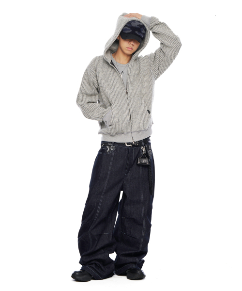 AAKAM（アーカム）の「Bokashi Knit Zip-Up Hoodie (Gray)（パーカー・レディース・その他・1/2）」の8枚目の写真