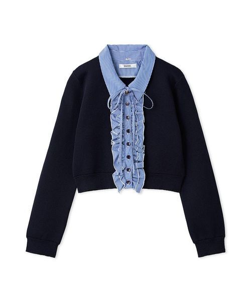 SNIDEL（スナイデル）の「フリルニットカーディガン（カーディガン/ボレロ・レディース・ネイビー/アイボリー/ブラック・F）」の3枚目の写真