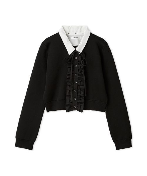 SNIDEL（スナイデル）の「フリルニットカーディガン（カーディガン/ボレロ・レディース・ネイビー/アイボリー/ブラック・F）」の2枚目の写真