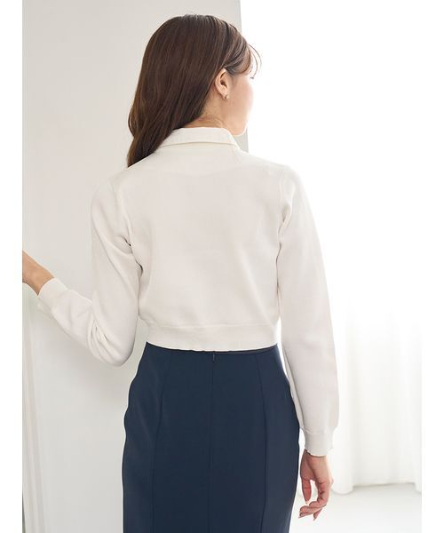 SNIDEL（スナイデル）の「フリルニットカーディガン（カーディガン/ボレロ・レディース・ネイビー/アイボリー/ブラック・F）」の6枚目の写真