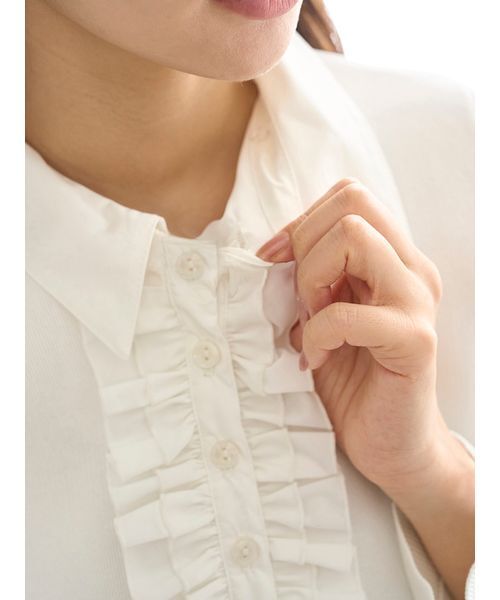 SNIDEL（スナイデル）の「フリルニットカーディガン（カーディガン/ボレロ・レディース・ネイビー/アイボリー/ブラック・F）」の8枚目の写真