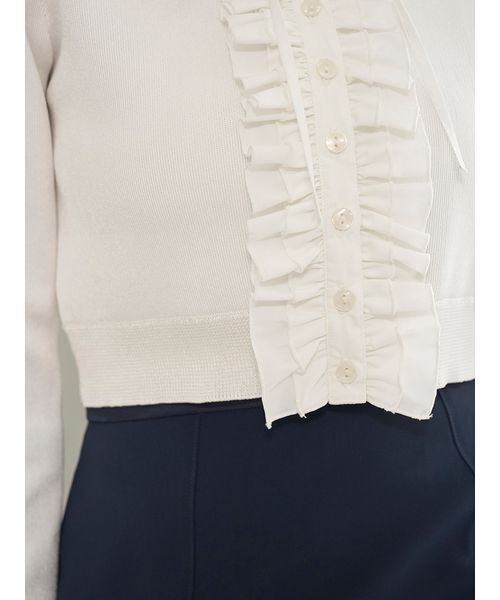 SNIDEL（スナイデル）の「フリルニットカーディガン（カーディガン/ボレロ・レディース・ネイビー/アイボリー/ブラック・F）」の11枚目の写真