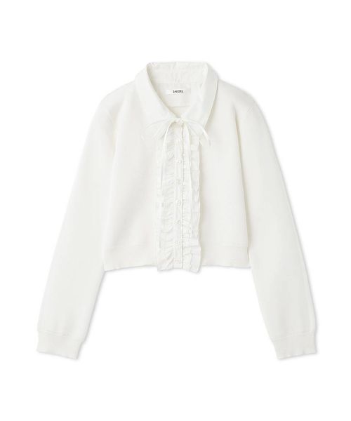 SNIDEL（スナイデル）の「フリルニットカーディガン（カーディガン/ボレロ・レディース・ネイビー/アイボリー/ブラック・F）」の14枚目の写真