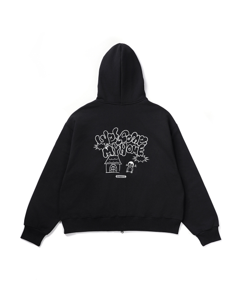 GAKKAI UNIONS(ガッカイユニオンズ)の「ウェルカムホーム刺繍フードジップアップブラック(パーカー・レディース・その他・MEDIUM/LARGE/SMALL)」の3枚目の写真
