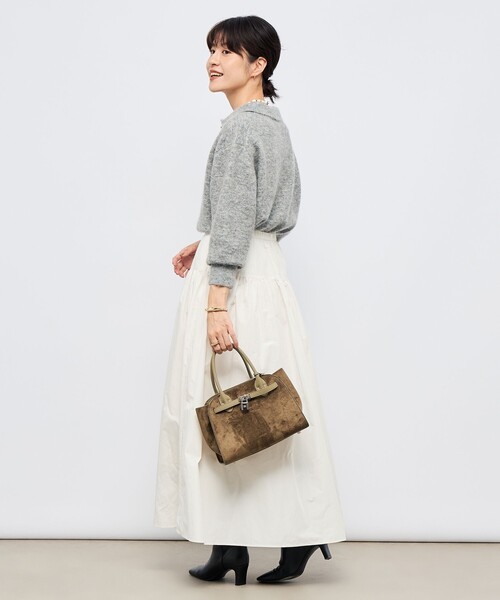 NOLLEY’S Sophi（ノーリーズソフィ）の「ウォッシャブルメモリータフタロングスカート（スカート・レディース・オフホワイト/ブラック・36/38）」の5枚目の写真