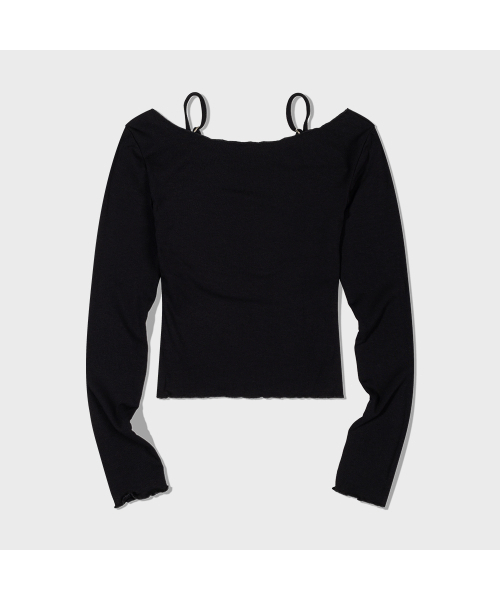 MOAA(モア)の「Layered Squar Neck Top (BLACK)) inner set(Tシャツ/カットソー・レディース・その他・SMALL/MEDIUM)」の4枚目の写真