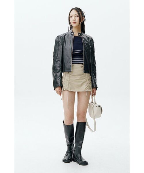 ZEROSTREET（ゼロストリート）の「[3カラー] ストライプアシンメトリーオフショルダースウェット（ニット/セーター・レディース・ベージュ/ブラック系/ブルー/ネイビー系/ブラウン/レッド/ブラウン系・MEDIUM/SMALL）」の18枚目の写真
