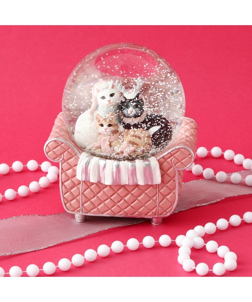 セール】スノードーム キャット ソファ L ピンク（インテリア雑貨