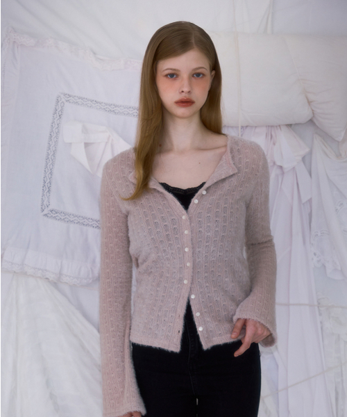 ROSEFRANTZ（ロゼフランツ）の「Hairy Slim Fur Cardigan [Light Beige]（カーディガン/ボレロ・レディース・オートミール・OS）」の4枚目の写真