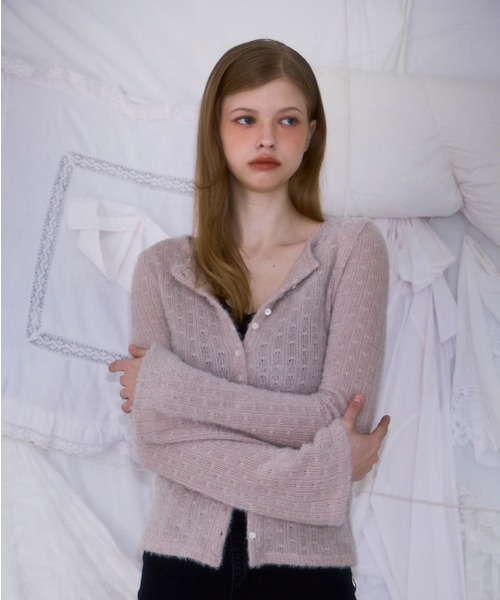 ROSEFRANTZ（ロゼフランツ）の「Hairy Slim Fur Cardigan [Light Beige]（カーディガン/ボレロ・レディース・オートミール・OS）」の5枚目の写真