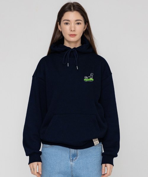 GRAVER（グレーバー）の「[UNISEX]ヒューマンパピーワークフードパーカー_ネイビー（パーカー・レディース・ネイビー・LARGE/X-LARGE/SMALL/MEDIUM）」の2枚目の写真