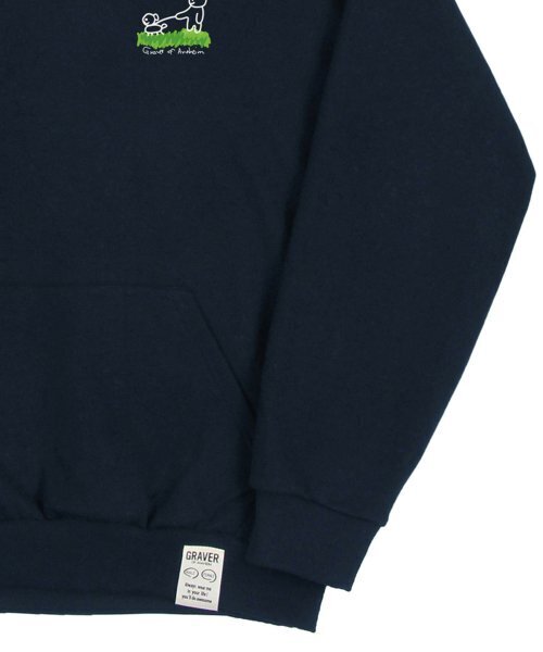 GRAVER（グレーバー）の「[UNISEX]ヒューマンパピーワークフードパーカー_ネイビー（パーカー・レディース・ネイビー・LARGE/X-LARGE/SMALL/MEDIUM）」の4枚目の写真