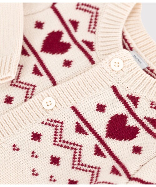 PETIT BATEAU（プチバトー）の「カーディガン（カーディガン/ボレロ・キッズ・ホワイト×レッド・12MONTH/18MONTH/24MONTH/36MONTH）」の9枚目の写真