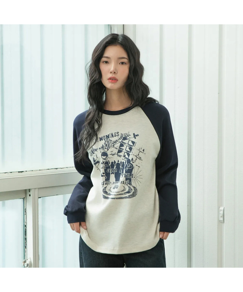 ACOVER（オコボ）の「ドリーミングレグランオーバーサイズロングスリーブ5カラー（Tシャツ/カットソー・レディース・ライトグレー/ブラック/グレー/オートミール/チャコール・FREE）」の5枚目の写真