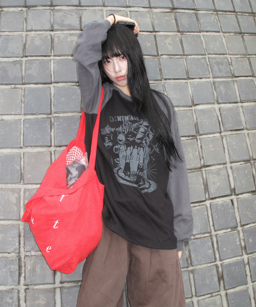 ACOVER（オコボ）の「ドリーミングレグランオーバーサイズロングスリーブ5カラー（Tシャツ/カットソー・レディース・ライトグレー/ブラック/グレー/オートミール/チャコール・FREE）」の16枚目の写真