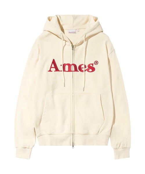 AMESWORLDWIDE(アメスワールドワイド)の「【UNISEX】AMES WORLDWIDE /ベーシックロゴジップフーディー(パーカー・レディース・ブラック/グレー/クリーム/チャコール/ネイビー・SMALL/MEDIUM/LARGE)」の7枚目の写真