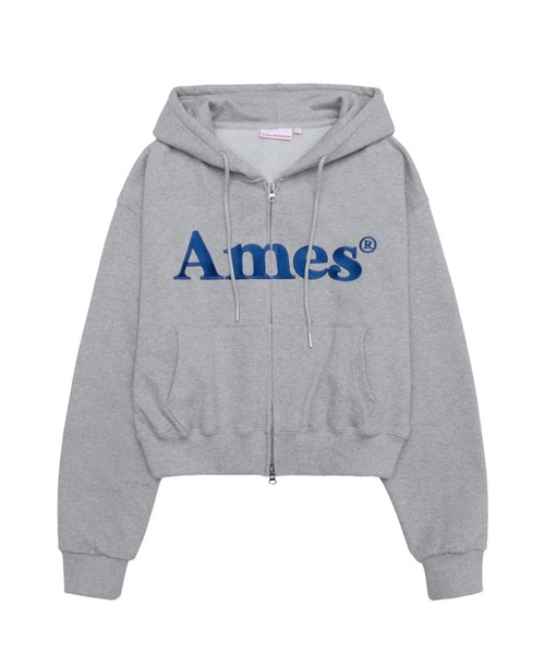 AMESWORLDWIDE(アメスワールドワイド)の「【UNISEX】AMES WORLDWIDE /ベーシックロゴジップフーディー(パーカー・レディース・ブラック/グレー/クリーム/チャコール/ネイビー・SMALL/MEDIUM/LARGE)」の12枚目の写真