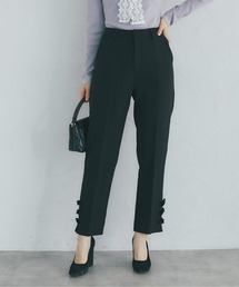 tocco closet | 裾パール&ベロアリボン付きテーパードパンツ(デニムパンツ)