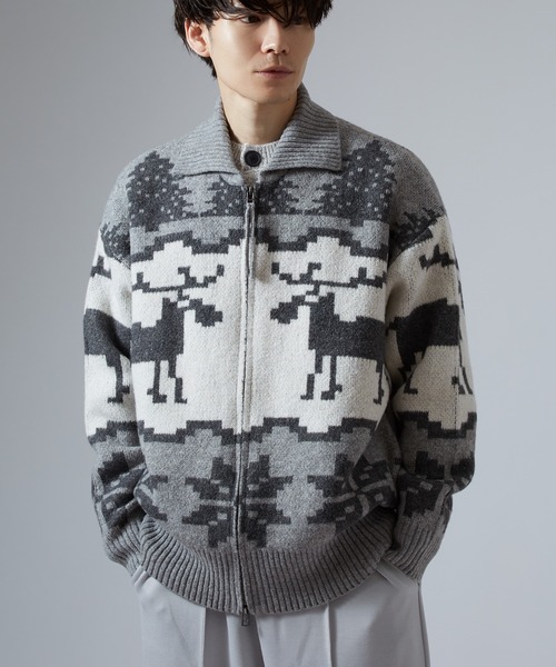 セール】ノルディック柄 カウチンニット セーター（カーディガン