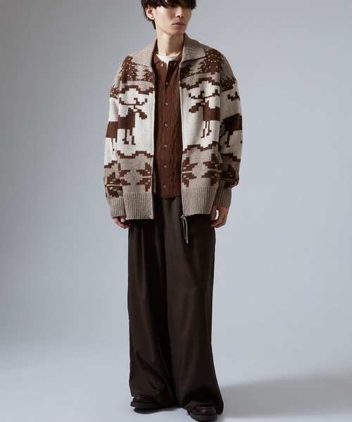 improves(インプローブス)の「ノルディック柄 カウチンニット セーター(カーディガン/ボレロ・メンズ・グレー/ネイビー/ブラウン・MEDIUM/LARGE/X-LARGE)」の13枚目の写真