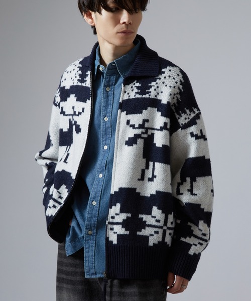 セール】ノルディック柄 カウチンニット セーター（カーディガン
