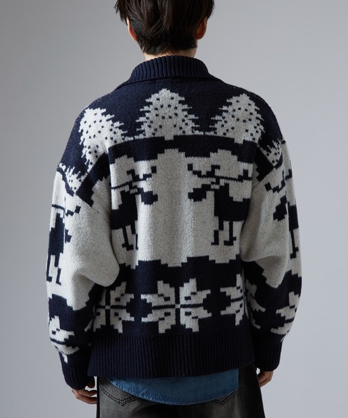improves(インプローブス)の「ノルディック柄 カウチンニット セーター(カーディガン/ボレロ・メンズ・グレー/ネイビー/ブラウン・MEDIUM/LARGE/X-LARGE)」の16枚目の写真