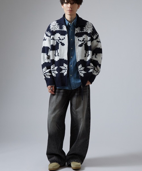 セール】ノルディック柄 カウチンニット セーター（カーディガン