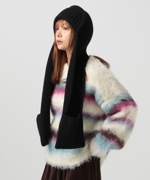 BAYFLOW（ベイフロー）の「ロングヘアーボーダーニット（ニット/セーター・レディース・チャコール/オフホワイト・FREE）」の18枚目の写真