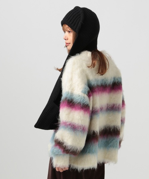 BAYFLOW（ベイフロー）の「ロングヘアーボーダーニット（ニット/セーター・レディース・チャコール/オフホワイト・FREE）」の19枚目の写真